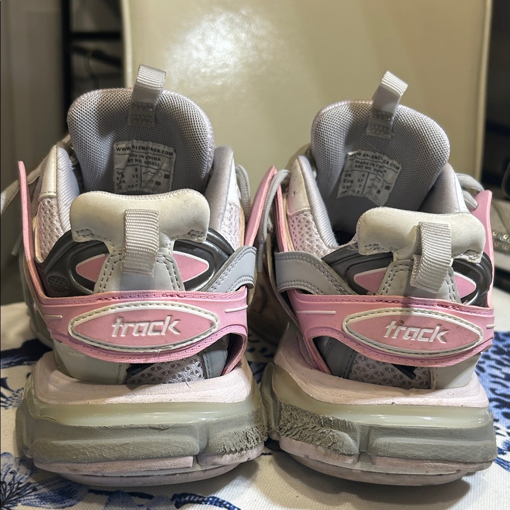Balenciaga Authentic LED Track Sneakers in Gray and Pink with COA No Box-ON SALE - Picture 15 of 16